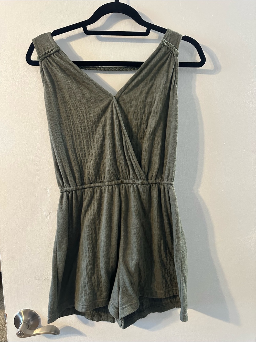 Olive Green Sleeveless Romper - Casual One-Piece